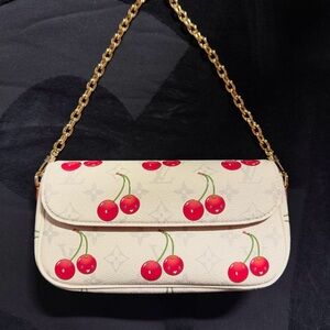 Louis Vuitton Cream and Red Cherry Shoulder Bag